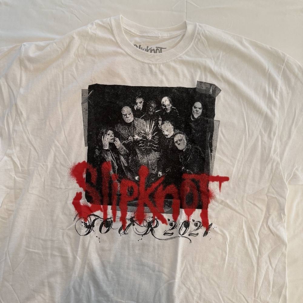 White SlipKnot Graphic T-Shirt 2XL 0013